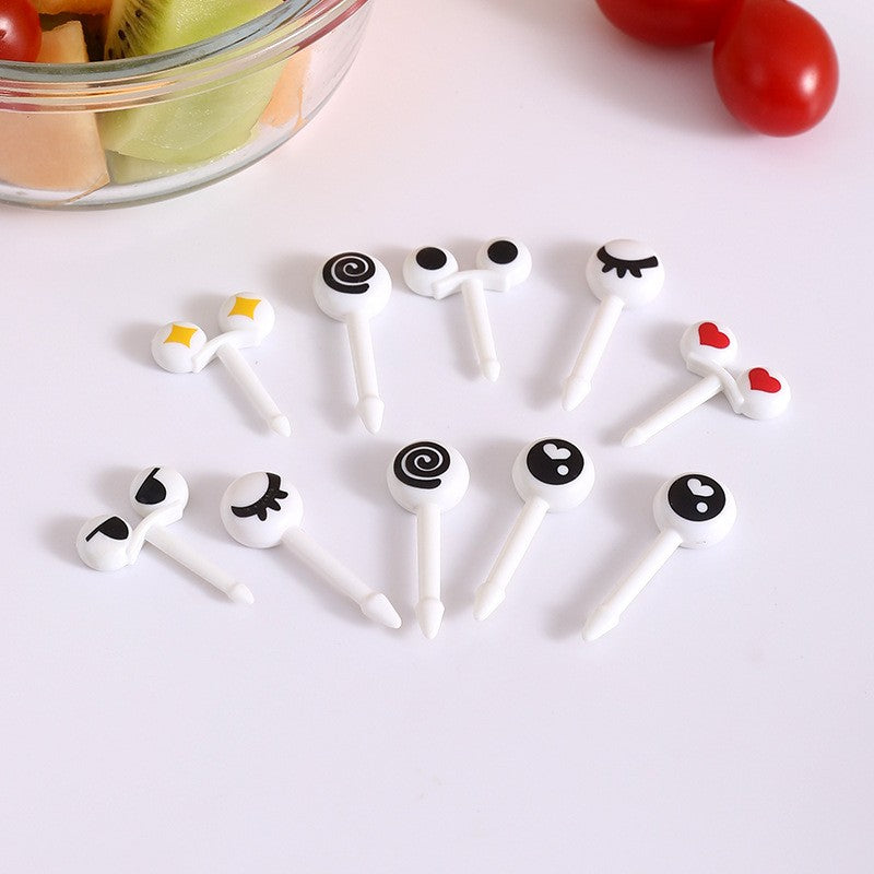 10/30/50 unidades de Mini Espetos Olhos de Desenho Animado Fofos Kawaii Caixa de Almoço Bento Palitos de Comida e Fruta Garfos Bastões de Buffet Decoração de Sanduíches