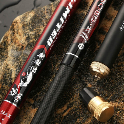 vara de pescar ultraleve de carbono 4,5/6,3/7,2/8/9/10M 4H 28T vara de mão carpa cruciana vara longa de pesca vara de pesca de viagem alimentador fly fishing