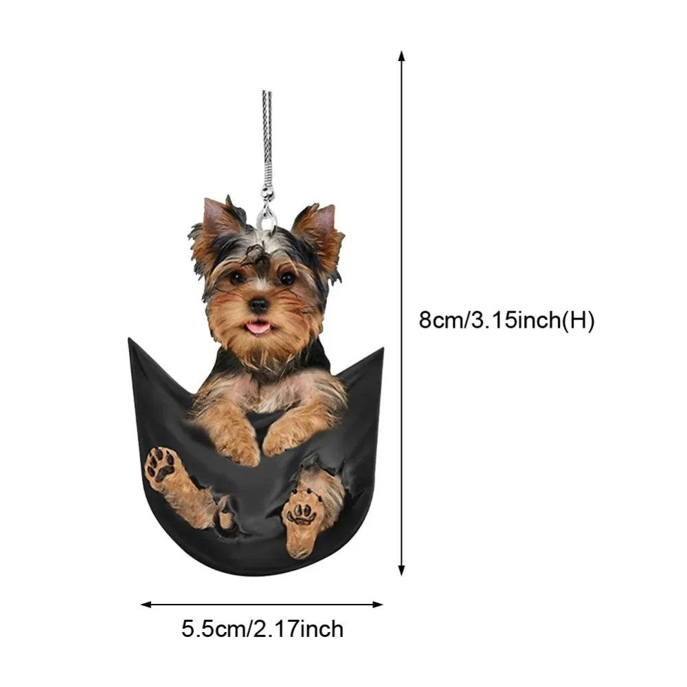 Car Pendant Practical Interior Cute Mini Puppy Pendant Anime Puppy Practical Car Ornament Toy Gift Hanging Decoration Accessory