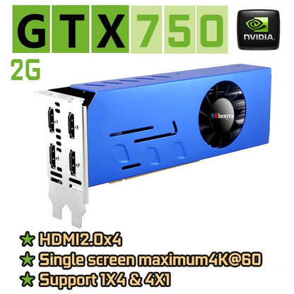 SRhonyra GeForce GTX1660S 1050 1050Ti 750 750Ti Multi-monitors Graphics Card,2/4/6GB 4HDMI GDDR5 4K Video Card Screen Splicing
