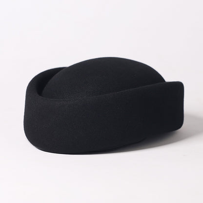 FS Vintage Winter Wool Pillbox Hats Black White Church Hat For Women Elegant Formal Tea Party Wedding Bride Cap Chapeau Femme