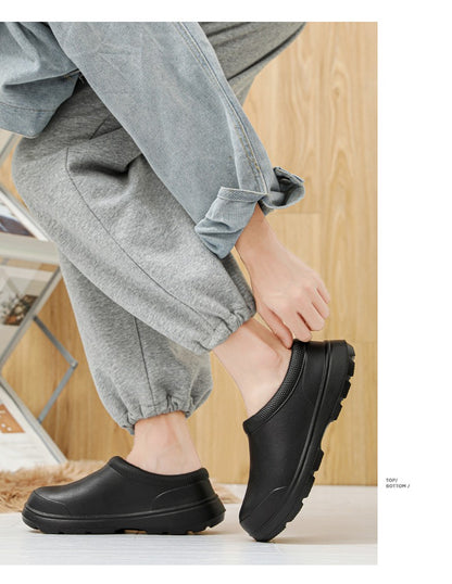 Chef shoes four seasons soft sole anti-slip oil-proof waterproof kitchen work shoes men's sandals garden shoes outdoor slippers