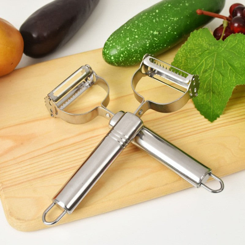 3-in-1 Stainless Steel Peeler - Multi-Function Vegetable Peeler, Julienne Slicer, Grater for Kitchen, Easy Grip Ergonomic Design