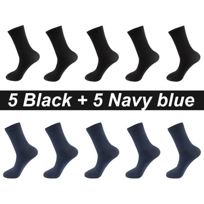 10Pairs/Lot Men Combed Cotton Socks Black Casual Business Breathable High Quality Man Sock New For Male Plus Size EU38-48