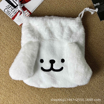 20Cm Gudetama Pom Pom Purin Plush Velvet Single-Layer Drawstring Pocket Halloween Candy Packaging Bag Girl's Cosmetics Dust Bag