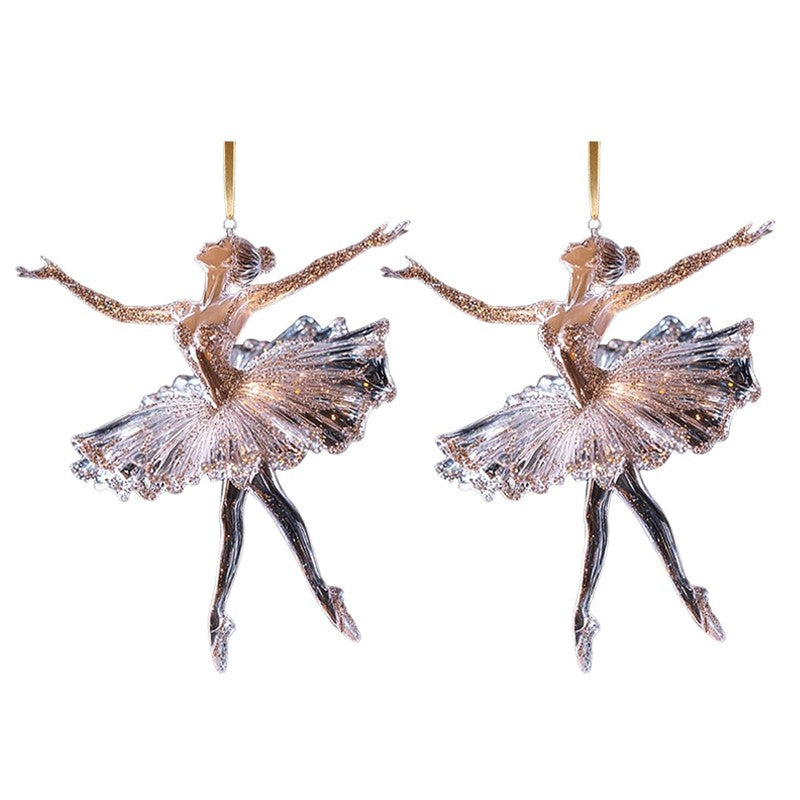 Sparkling Ballerina Christmas Ornament, Acrylic Ballerina Dance Ornament, Crystal Ballet Ornament For Christmas Tree Decoration