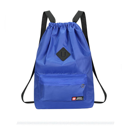 Mochila de Cordão Oxford para Exterior Unissex Bolsa Leve de Nylon Esportiva de Viagem de Grande Capacidade Versátil