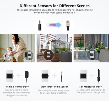 SONOFF TH Elite 16A 20A Wifi Interruptor Inteligente de Monitoramento de Temperatura e Umidade THS01 DS18b20 Sensor Casa Inteligente Via eWelink Alexa