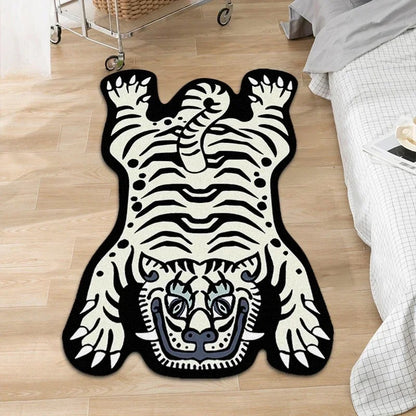 VIKAMA Cartoon Shaped Tiger Carpet Living Room Children's Bedroom Bedside Rugs Home Decor Non-Slip Kitchen Balcony Floor Mats