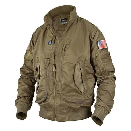 Men's pilot jacket men's air force MA1 baseball jacket spring and autumn casual youth trend military fan stand up collar jacket