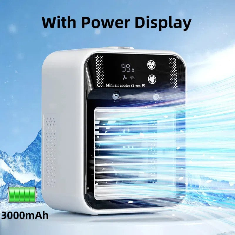 Ventilador USB de Mesa Tanque de Água Mini Climatizador Portátil Dispositivo de Resfriamento Pessoal Bateria de Lítio 1800mAh Ventilador de Baixa Tensão