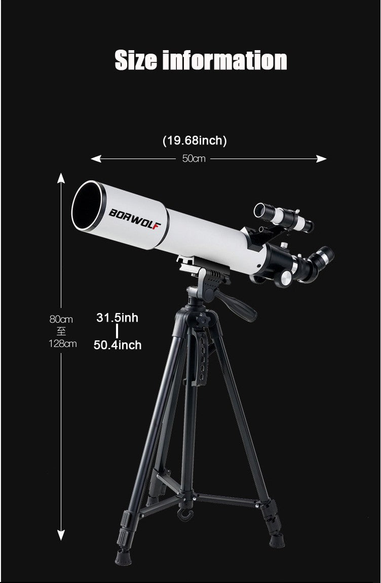 BORWOLF 70500 Telescópio Astronômico Profissional para Espaço Monocular Lente 70MM Poderosa Visão Noturna para Estrelas e Lua