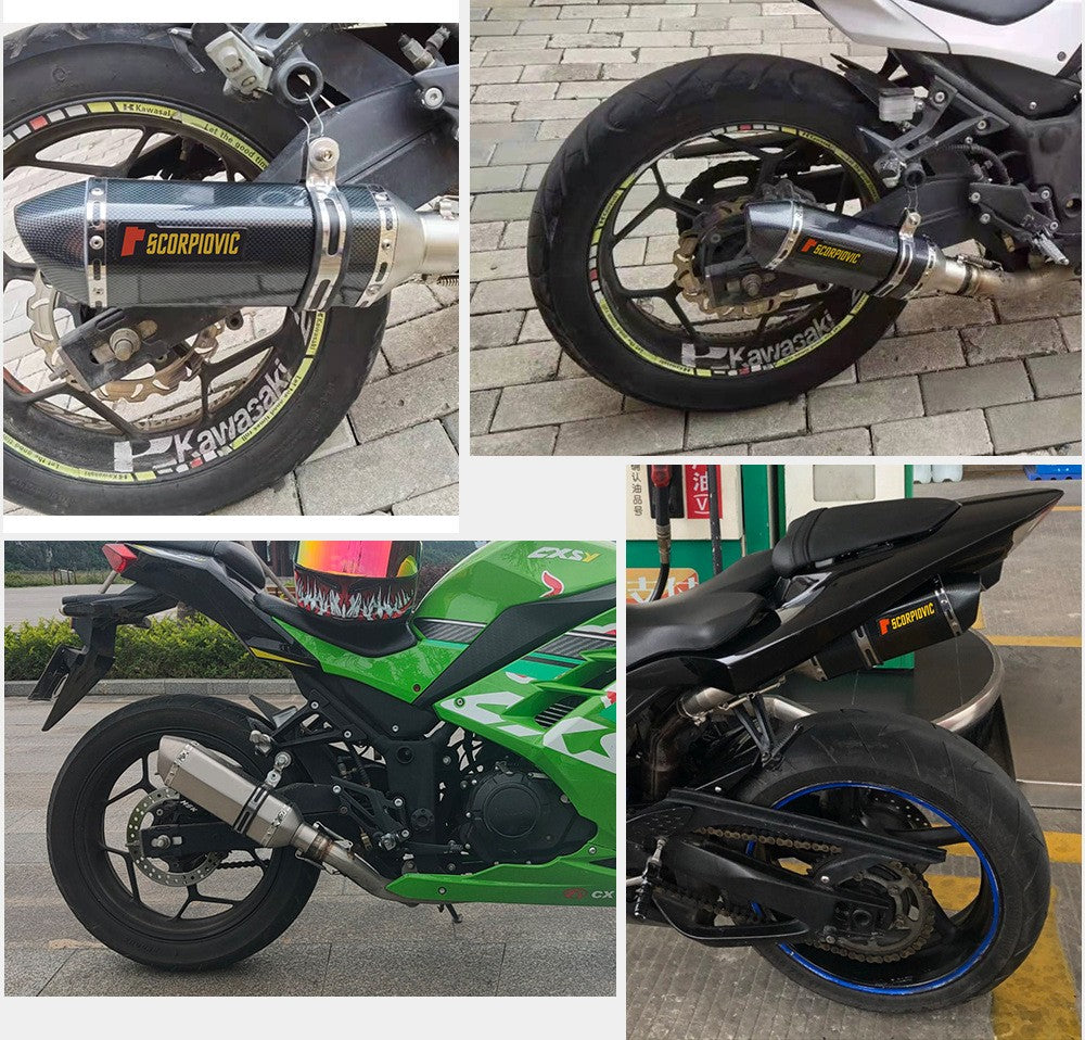 Universal Motorcycle 51mm Exhaust Pipe Carbon Fiber Muffler Exhaust Pipe db Killer Length300mm/ 370mm/ 470mm Multicolour Exhaust