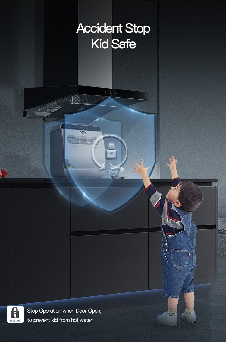 New Model 8 Sets Household Automatic Home Dish Washer Portable Smart Dishwasher for Kitchen OEM Q8