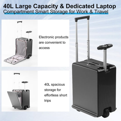 20inch Electric Smart Rideable Luggage Suitcase with Lock, 40L Large Capacity Effortless Traveling Carry-on Luggage