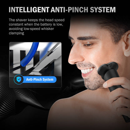 Sejoy Electric Razor for Men 3-Blade Rotary Shaving Machine,Electric Shaver Type-C Fast Charging,LED Display Hair Timmer