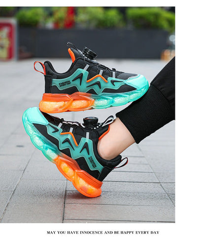 New Children's Leather Casual Shoes For Boy Girls Outdoor Running Sneakers Breathable Mesh Kids School Walking Sport Non Slip