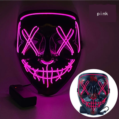 New Halloween Neon Led Purge Masquerade Carnival Party Masks Light Luminous in The Dark Cosplay Supplies