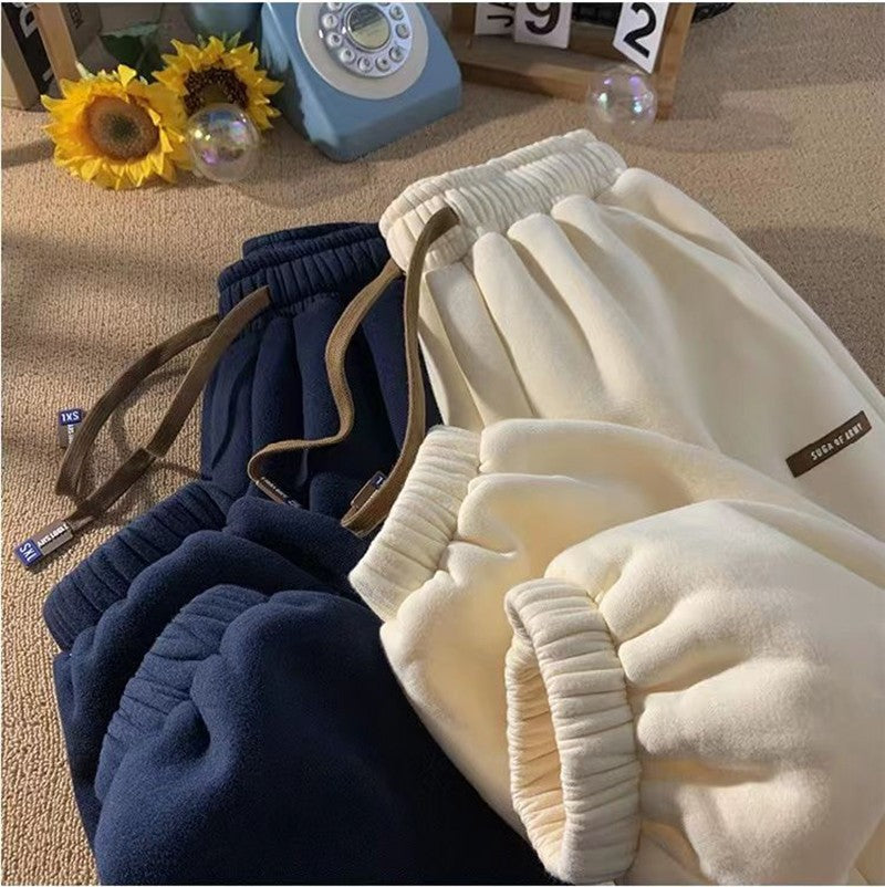 Fleece Sweatpants Women Winter Warm Casual Harem Pants Korean Fashion All Match Loose Thick Warm Trousers Female Autumn New