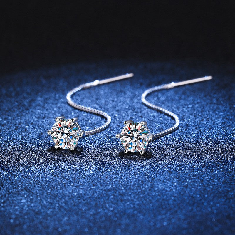 Brincos Pendentes de Moissanite de Dez Quilates para Mulheres, Joia Elegante com Corte Hexagonal, Presente de Luxo para Aniversário e Festas