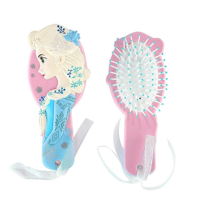 Pentes de Princesas da Disney para Meninas Frozen Elsa Branca de Neve Ariel Bela Escovas de Cabelo Cuidados com o Cabelo do Bebê Pentes de Almofada de Ar Presentes