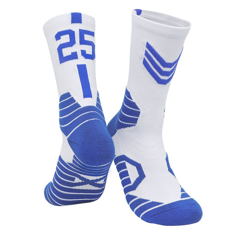 Meias Esportivas Masculinas de Basquete, Meias Esportivas com Numeração, Fundo de Toalha Engrossado, Ciclismo Outdoor, Corrida, Basquete, Feminino Adulto, Meias.