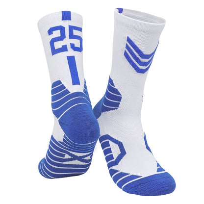 Meias Esportivas Masculinas de Basquete, Meias Esportivas com Numeração, Fundo de Toalha Engrossado, Ciclismo Outdoor, Corrida, Basquete, Feminino Adulto, Meias.