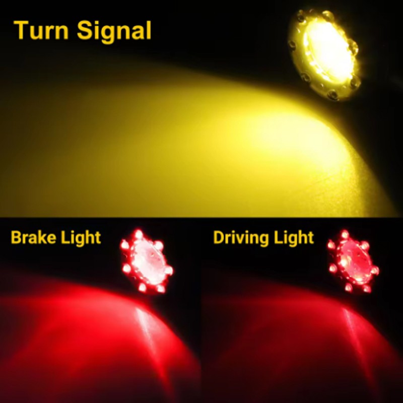 LED Motorcycle Bullet Taillight Motorcycle Turn Signal Brake Lamp Daytime Running Light Plastic Motorbike Refit Accessories