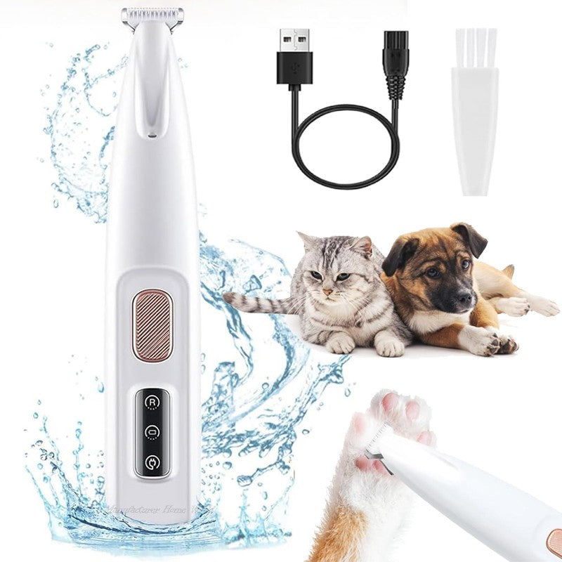 Aparador de Patas de Cachorro com Luz LED Aparador de Pelos para Animais de Estimação Totalmente à Prova D'água com Display LED Máquina de Tosa para Cães Lâmina de 18mm