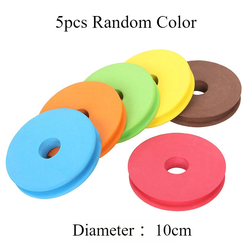 5/10pcs Fishing Foam Bobbin Diameter 4.5/5.8/6.8/10cm EVA Foam Spool Fishing Winding Board Mixed Color Fishing Line Winding Coil