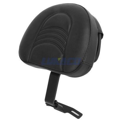 Motorcycle Adjustable Driver Rider Backrest Plug In Sissy Bar Seat Cushion Moto Pad For Harley Fatboy Heritage Softail 2007-2017