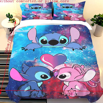 Stitch Duvet Cover Set for Children Cartoon Anime Comforter King Size Bedding Queen and Twin 3D Printed Quilt