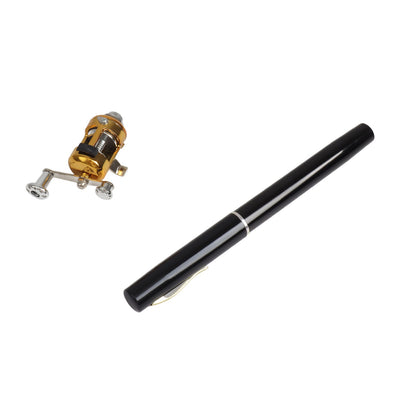 Conjunto de Vara e Carretilha de Pesca Combo Telescópico Portátil Vara de Pesca Tipo Caneta + Carretilha de Liga de Alumínio Linha de Pesca Iscas Artificiais Macias Ba