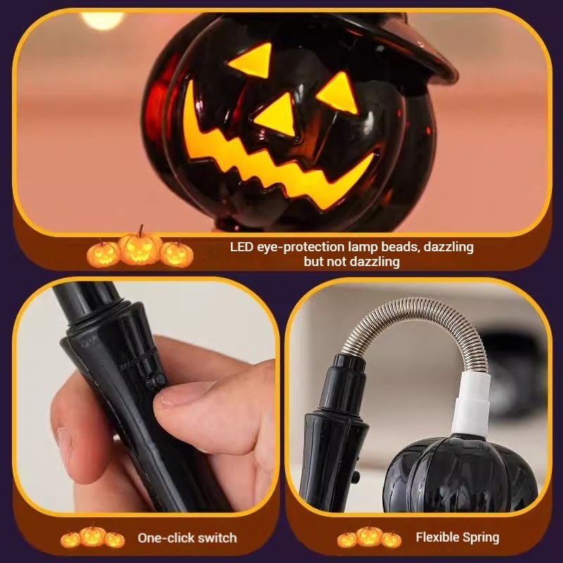 Halloween Pumpkin Hand Shaker Halloween Party Favor Gifts Halloween Glowing Hand Shaker Decor Mexico Day of The Dead Party Gifts