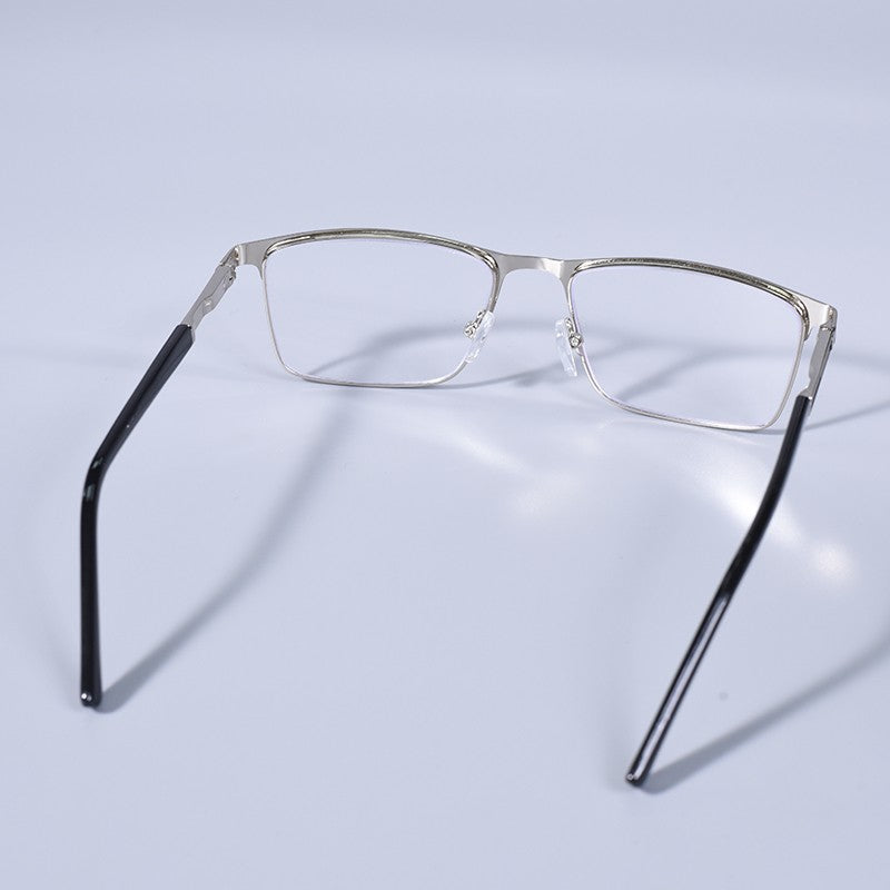 Anti Blue Light Men Reading Glasses Metal Full Frame Business Eyeglasses For Men Square Double Color Reading Eyewear +100+150