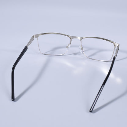 Anti Blue Light Men Reading Glasses Metal Full Frame Business Eyeglasses For Men Square Double Color Reading Eyewear +100+150