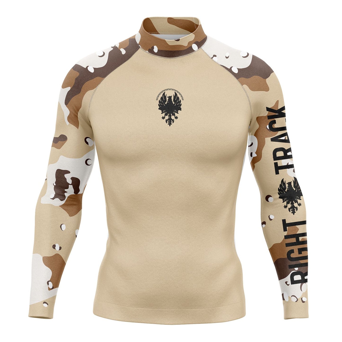 RIGHTRACK Men's Long Sleeve Surfing Shirt Rashguard UV Protection Lycra Swimwear UPF Diving Suit Gym Cheerful Clothes