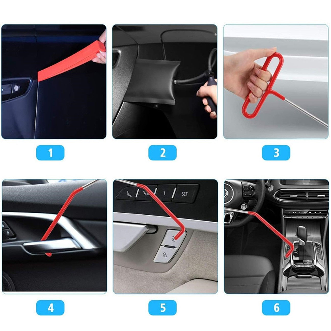 Kit de Ferramentas Automotivas para Abrir Janela/Porta de Carro em Emergência Chave Perdida Air Wedge Bag Pump para Carro/Caminhão