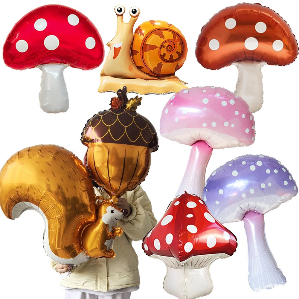 Cartoon Animal Standing Squirrel Balloon Pinecone Shaped Aluminum Film Balloon Forest Theme Baby Shower Birthday Party Decor