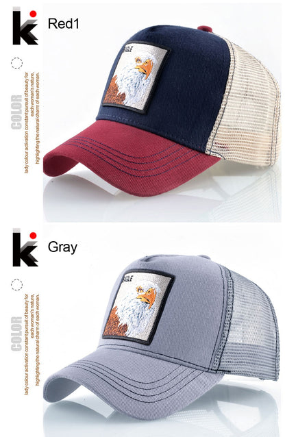Embroidery Baseball Caps Men 2019 Eagle Snapback Hats For Women Fashion USA Hip Hop Bones Breathable Mesh Streetwear Trucker Cap