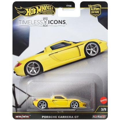 100% Original Hot Wheels Timeless Icons Mix 5 1:64 Ferrari F50 Porsche Carrera Gt Chassis Conversion Collectible Car Toys