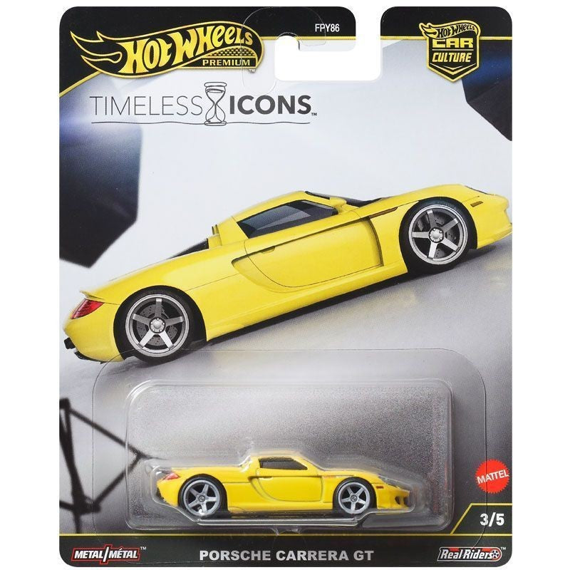 100% Original Hot Wheels Timeless Icons Mix 5 1:64 Ferrari F50 Porsche Carrera Gt Chassis Conversion Collectible Car Toys
