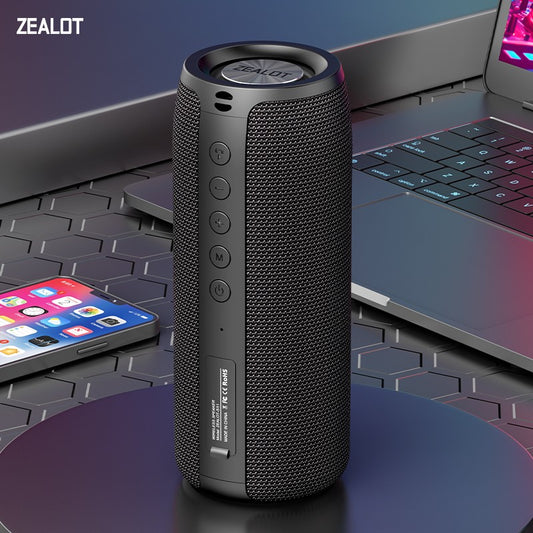 ZEALOT-S51 TWS Portable Bluetooth Speaker Wireless Bass Subwoofer Waterproof Outdoor Speakers Subwoof Loudspeaker Box Support TF