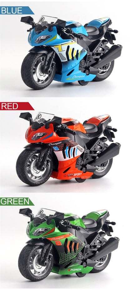 Modelo de Moto Kawasaki Escala 1:12 Miniatura em Liga Leve Brinquedo Carro Som Luz Pneus de Borracha Motocicletas Veículo Presente Perfeito para Meninos