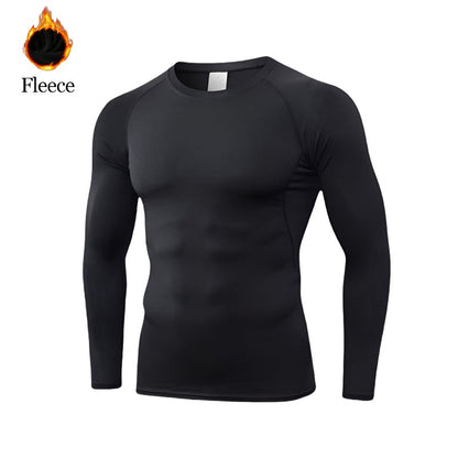 Winter Man Compression Shirt Cycling Clothing Warmth Shirt Warm Bottoming Shirt Men Compression T-Shirt Gym Sportswear