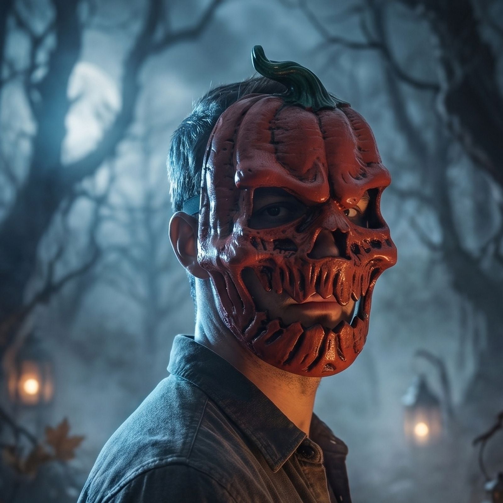 Halloween Pumpkin Mask for Face Realistic Costume Party Mask Scary Horror Pumpkin Dress-Up Face Masquerade Cover for Carnival