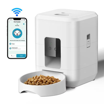 Comedouro Automático Inteligente para Gatos e Cães Máquina de Ração Lenta com Dosador Automático Temporizado e Quantitativo Tigela para Gatos e Cães