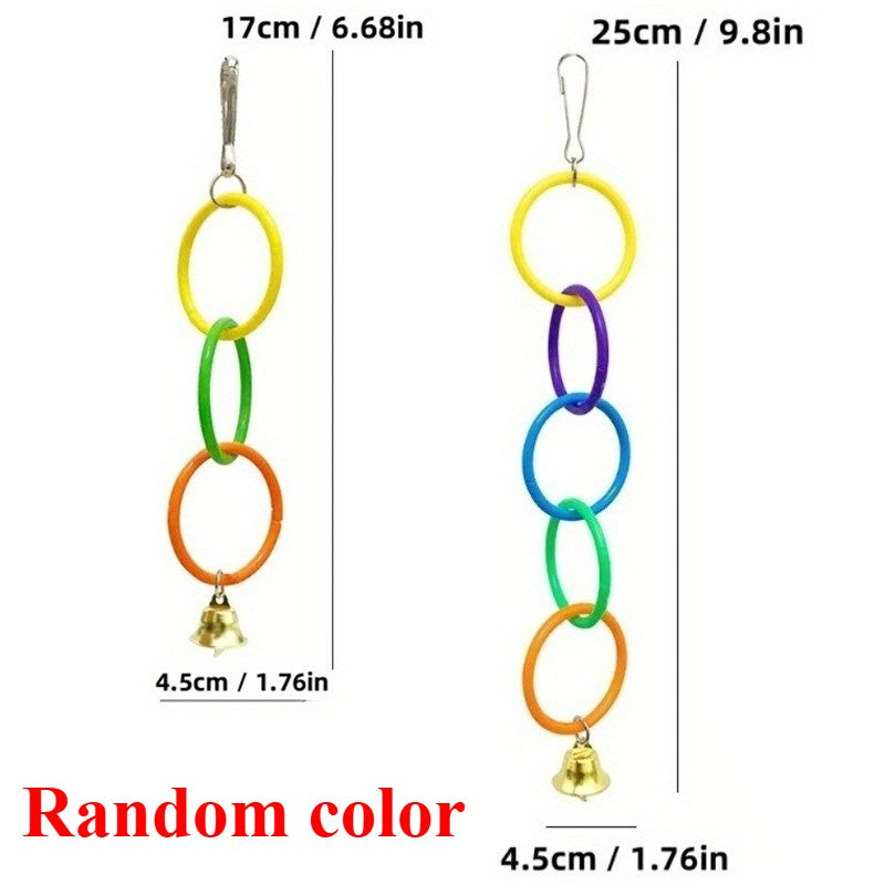 Brinquedo de Balanço Colorido para Papagaios Anéis de Escalada para Pássaros Papagaios Calopsitas Periquitos