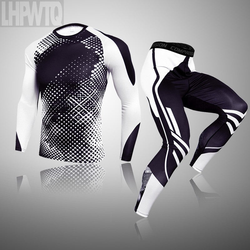 Men Compression Jogging suit Winter Thermal underwear Sports Suits Warm Men's Tr