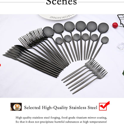 6Set/30Pcs Pink Silver Dinnerware Set Stainless Steel Knife Ckae Fork Spoon Cutlery Set Tableware Silverware Set Dropshipping